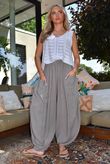 Sandbar Linen Blend Bloom Barrel Pant Mocha Due approx 1 week